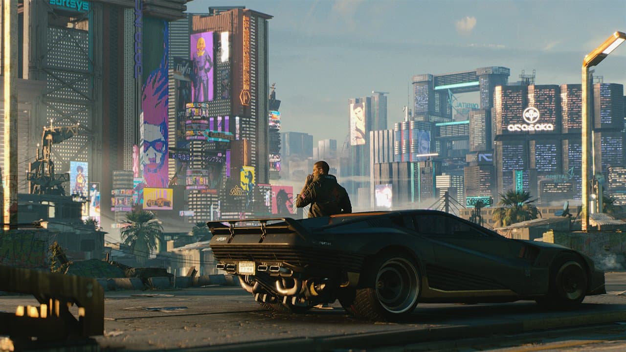 Cyberpunk 2077: официальный кадр Найт-Сити с автомобилем