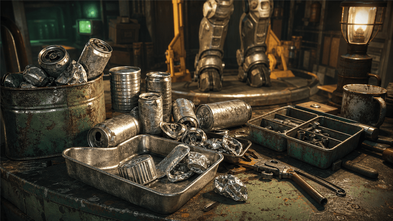 Fallout 4: алюминиевый хлам и подносы на верстаке