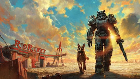 Fallout 4 Anniversary Edition: официальный широкий арт с силовой броней