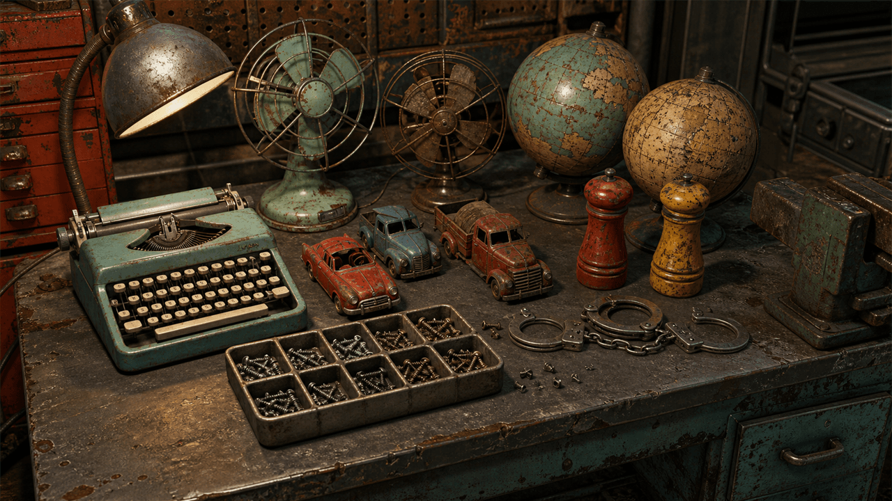 Fallout 4: верстак с вентиляторами, пишущей машинкой, игрушками и болтами