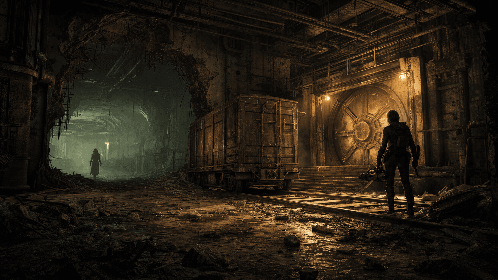 Fallout 4: склад Хэнкока, железнодорожный вагон, сейфовая дверь и Фаренгейт с тяжёлым оружием