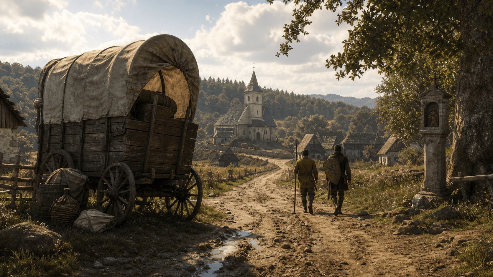 Kingdom Come: Deliverance II: средневековый воз на пыльной дороге к Аполене