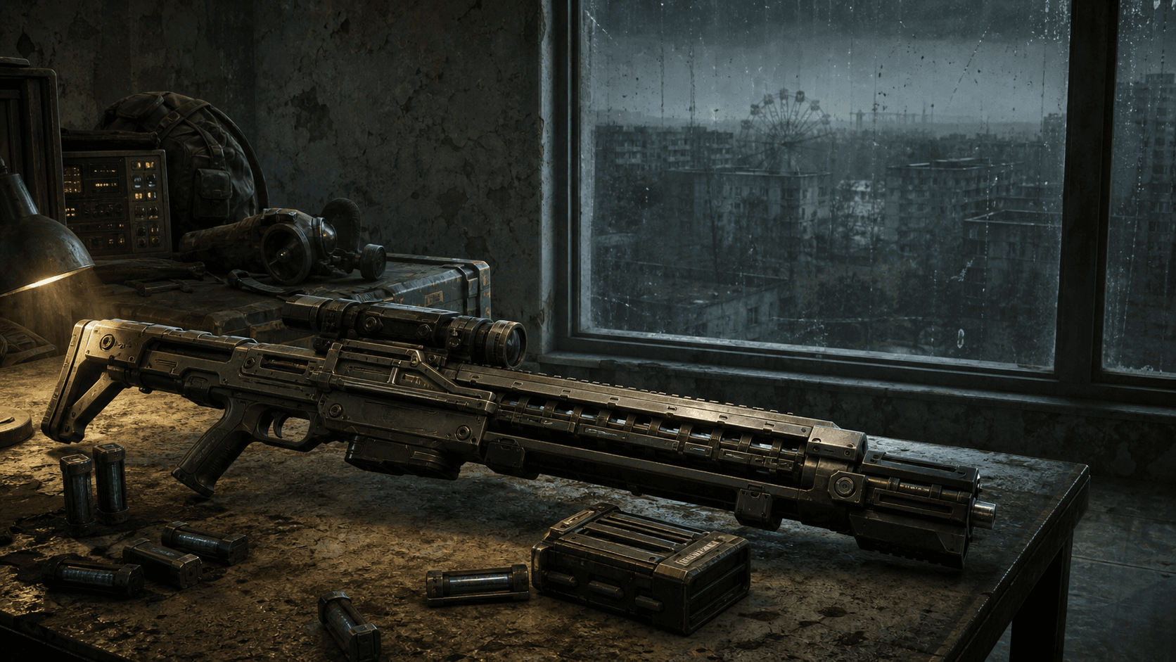 S.T.A.L.K.E.R. 2: Гаусс-пушка и гаусс-кассеты в заброшенном помещении Припяти