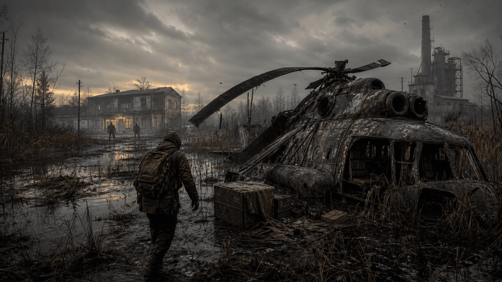 S.T.A.L.K.E.R. 2: разбитый вертолёт в болотах Малой Зоны и тайник Жорика
