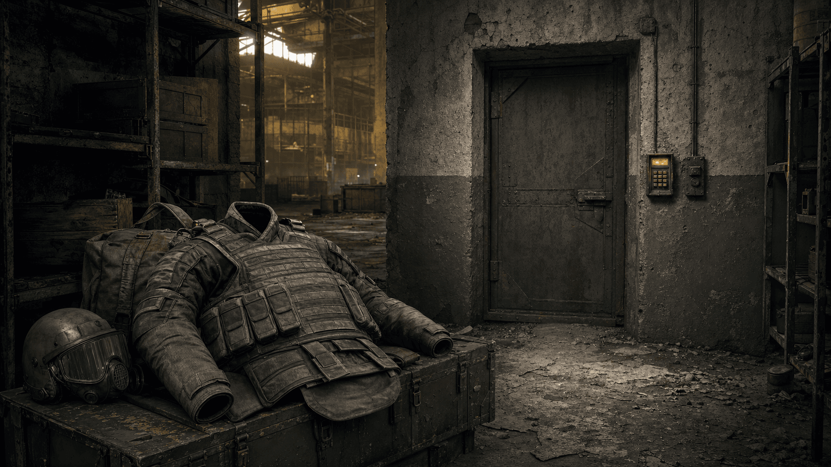 S.T.A.L.K.E.R. 2: броня ПСЗ-12В Булат рядом с кодовой дверью на Военных складах