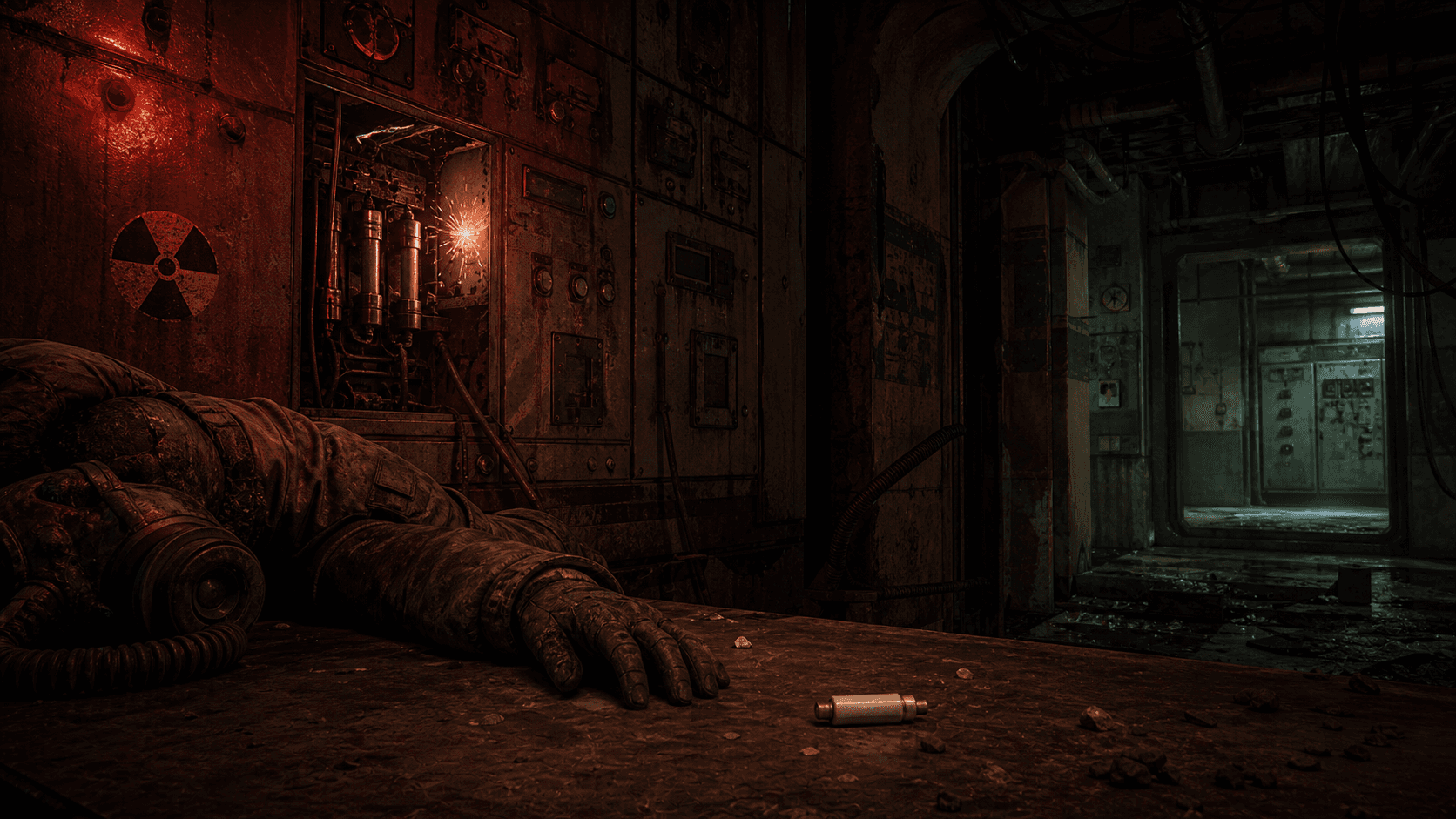 S.T.A.L.K.E.R. 2: красная щитовая ЦВП Зеркало, искрящая панель и предохранитель на столе