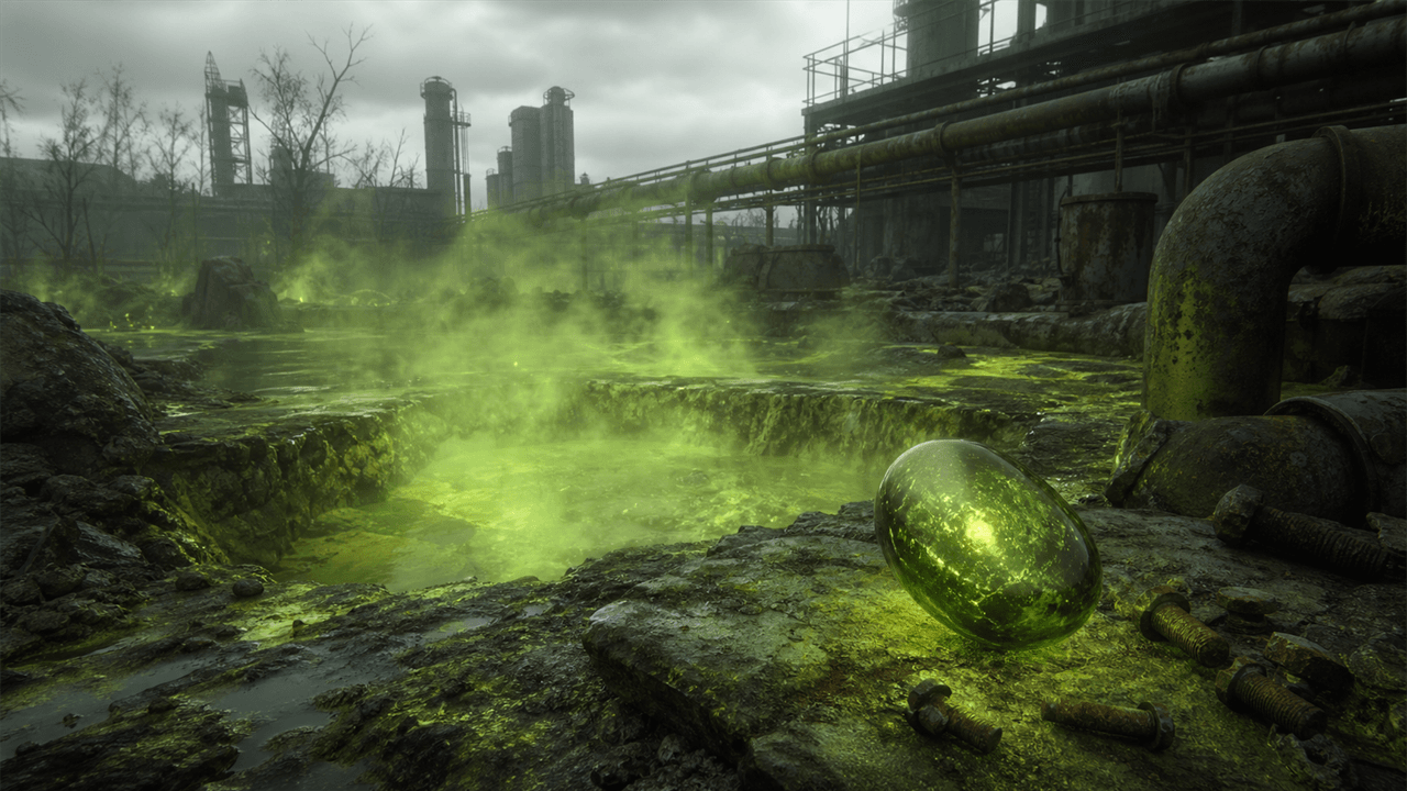 S.T.A.L.K.E.R. 2: зелёный артефакт рядом с кислотной аномалией
