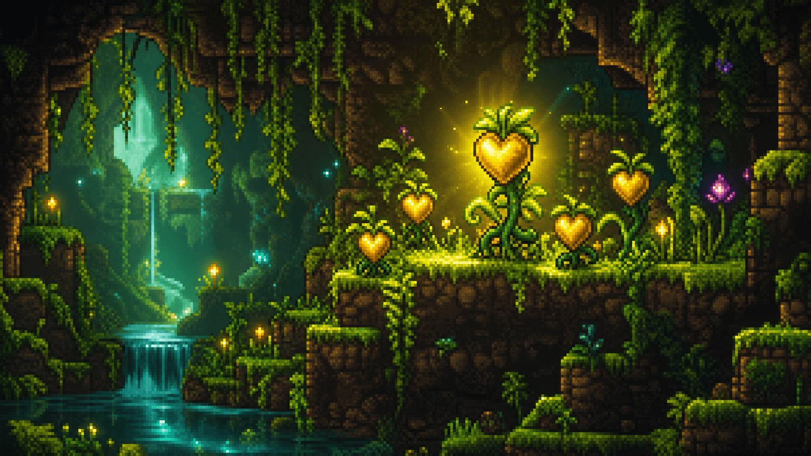 Terraria: светящиеся Фрукты жизни в подземных джунглях