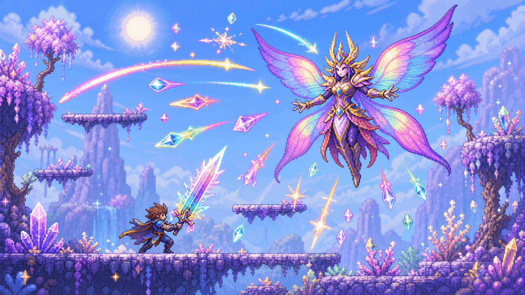 Terraria: дневной бой с Императрицей света за Террапризму в Освящении