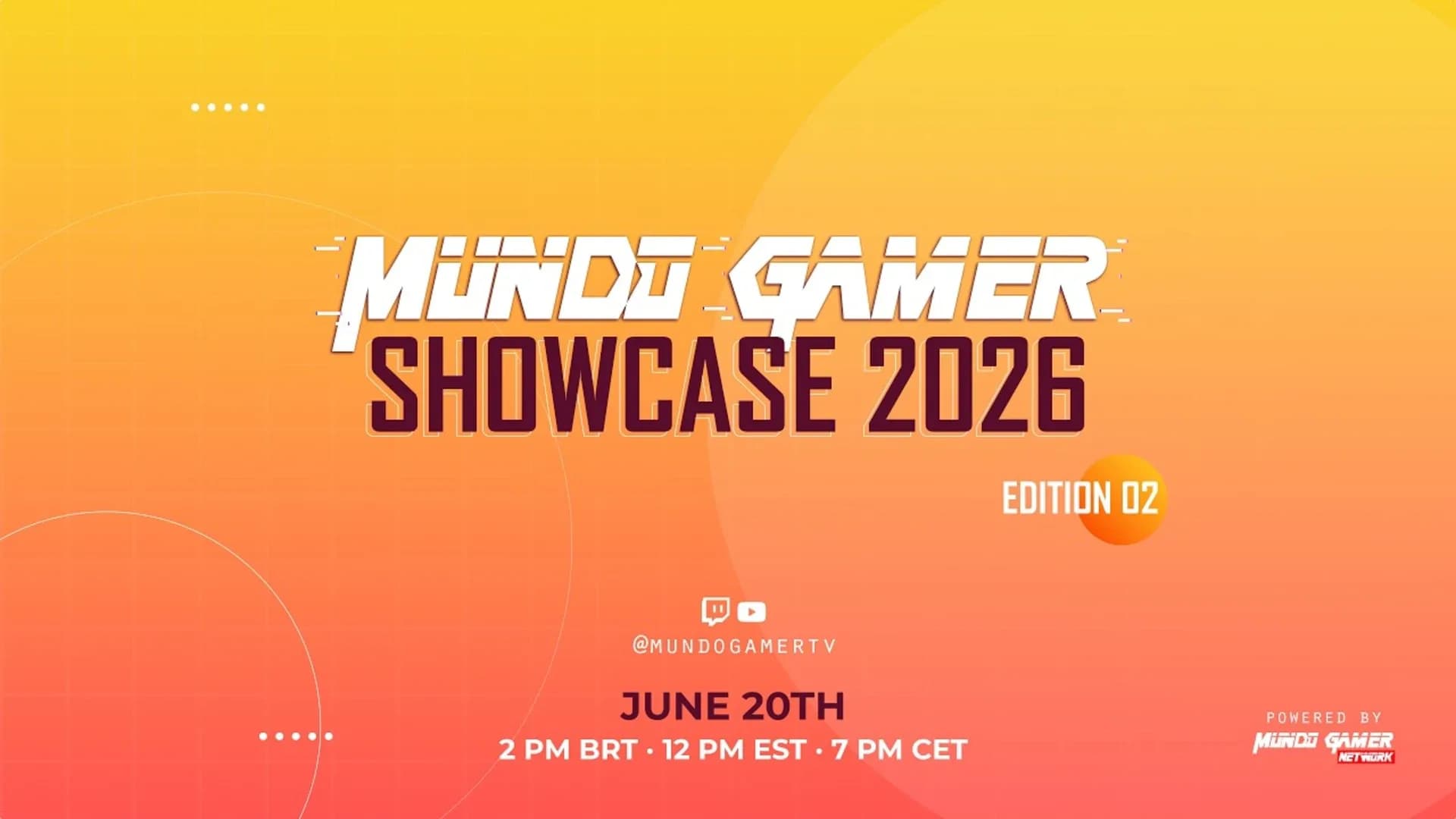 Mundo Gamer Showcase 2026 – June 20, 2026