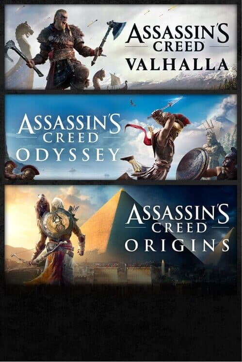 Обложка Assassin's Creed Bundle: Assassin's Creed Valhalla, Assassin's Creed Odyssey, and Assassin's Creed Origins