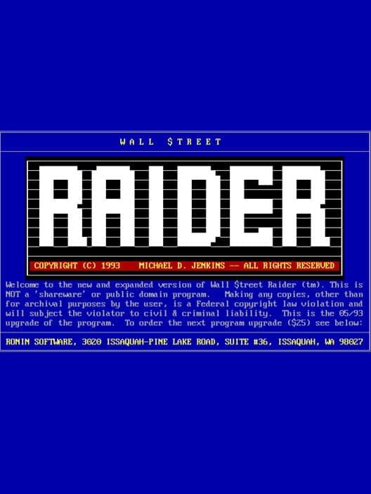 Обложка Wall Street Raider