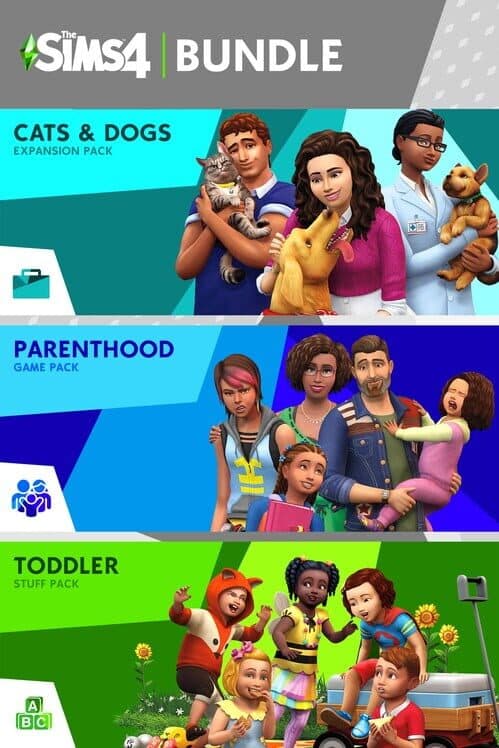 Обложка The Sims 4: Bundle - Cats & Dogs, Parenthood, Toddler Stuff
