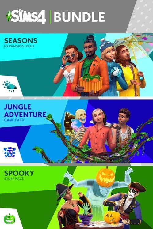 Обложка The Sims 4: Seasons, Jungle Adventure, Spooky Stuff