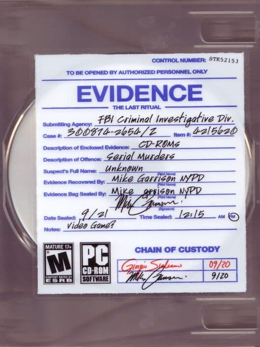 Обложка Evidence: The Last Ritual