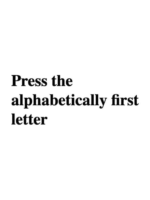Обложка Press the alphabetically first letter