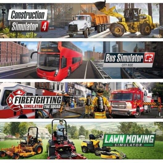 Обложка Simulation Platinum Bundle: Bus Construction Firefighting Lawn Mowing