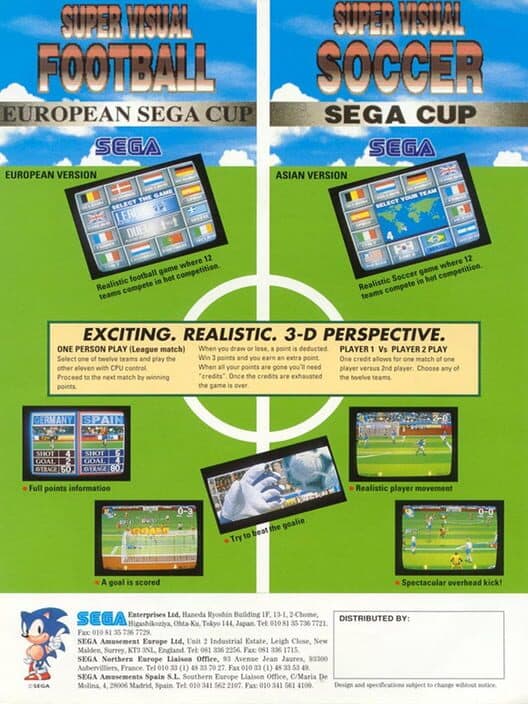 Обложка Super Visual Football European Sega Cup