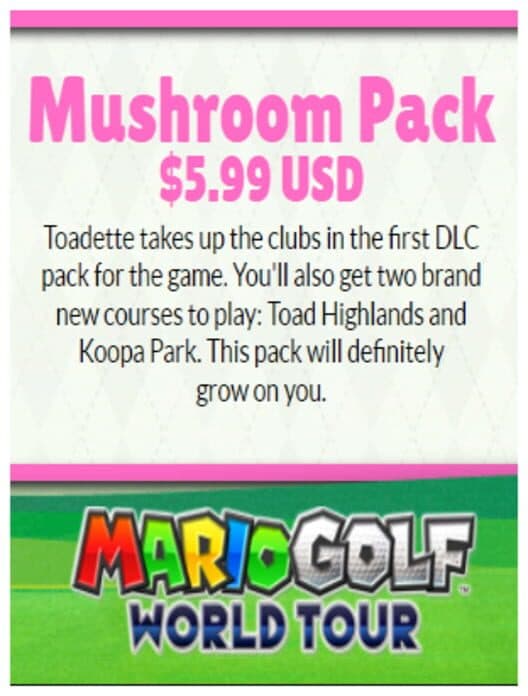 Обложка Mario Golf: World Tour - Mushroom Pack