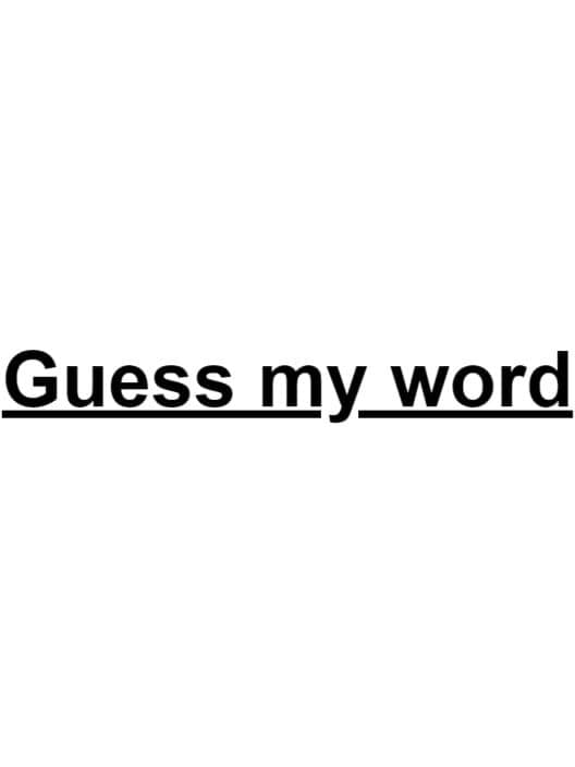 Обложка Guess My Word