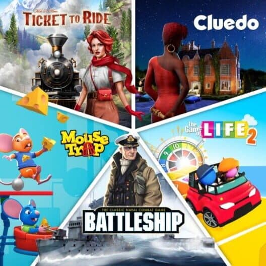 Обложка Classic Board Game Bundle: Ticket to Ride, Cluedo, Mouse Trap, Battleship and The Game of Life 2