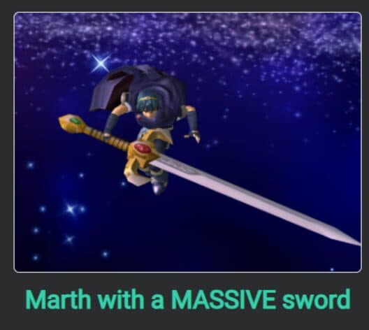 Обложка Super Smash Bros. Melee; Marth with a Massive Sword