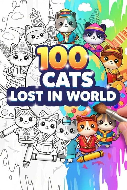 Обложка 100 Cats Lost in World Find & Color