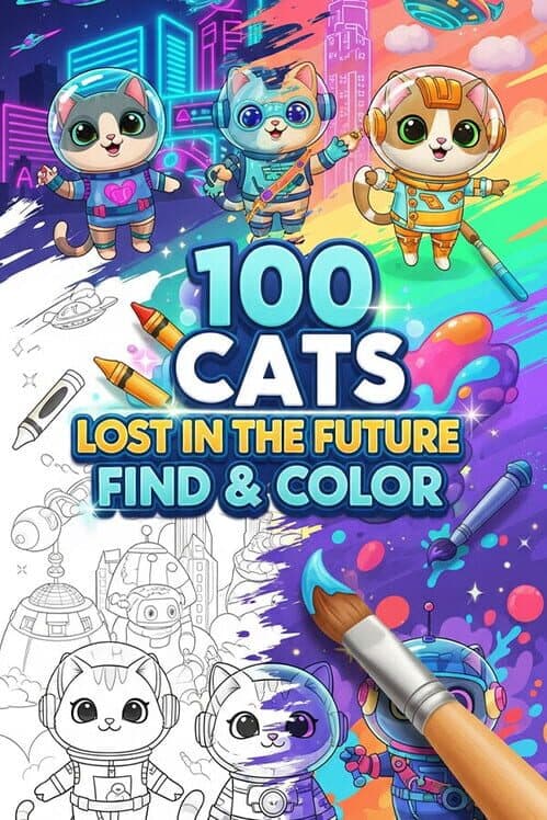 Обложка 100 Cats Lost in the Future Find & Color