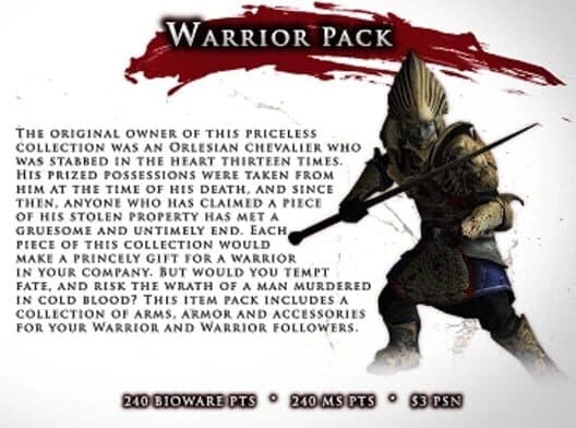 Обложка Dragon Age II: Warrior Item Pack