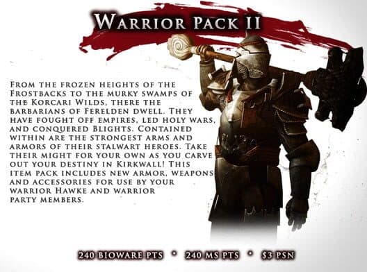 Обложка Dragon Age II: Warrior Item Pack II