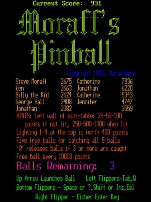 Обложка Moraff's Pinball