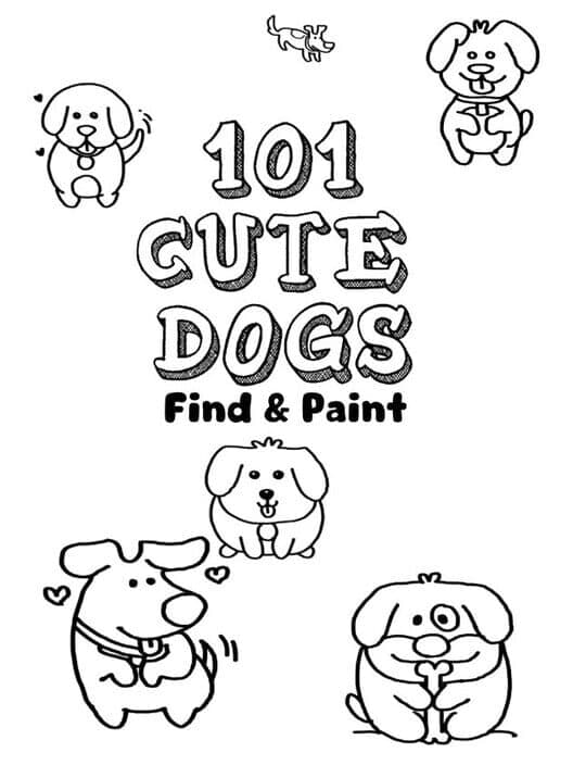Обложка 101 Cute Dogs: Find & Paint