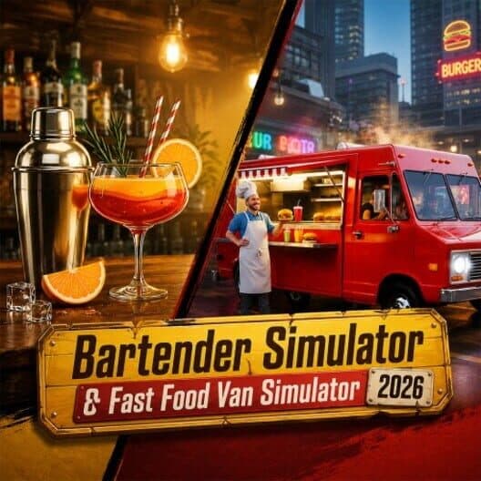 Обложка Bartender Simulator & Fast Food Van Simulator 2026