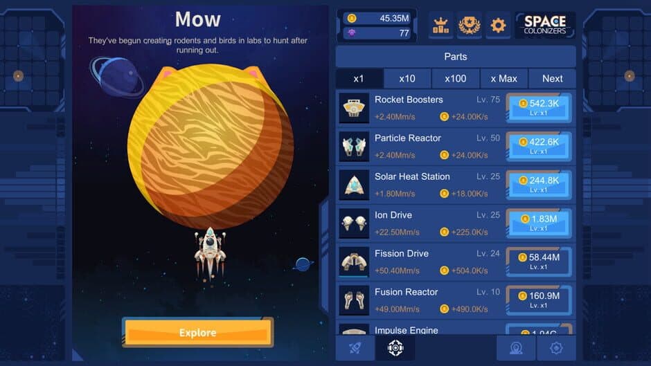 Скриншот 1 из Space Colonizers Idle Clicker