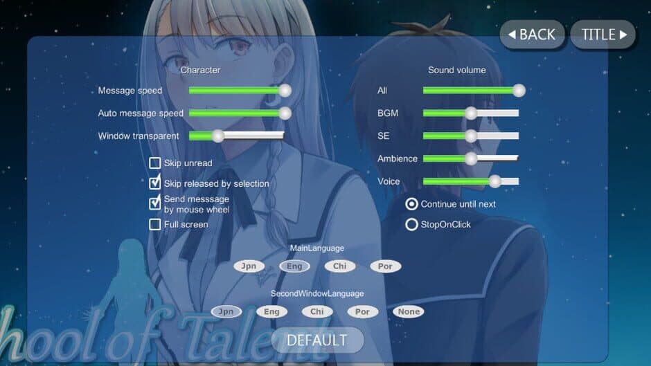 Скриншот 5 из School of Talent: Suzu-Route