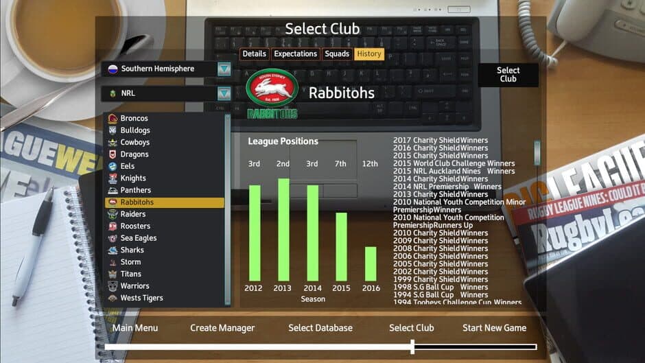 Скриншот 1 из Rugby League Team Manager 2018