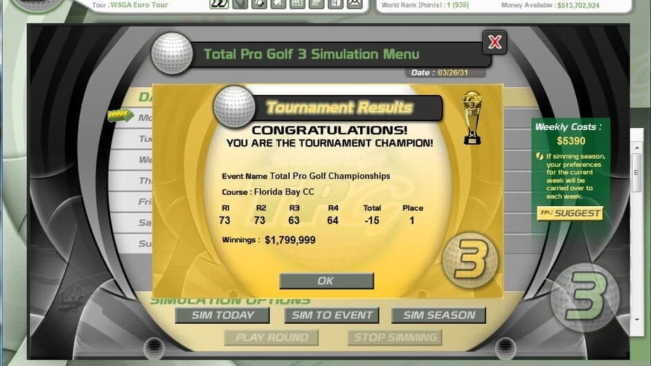 Скриншот 1 из Total Pro Golf 3