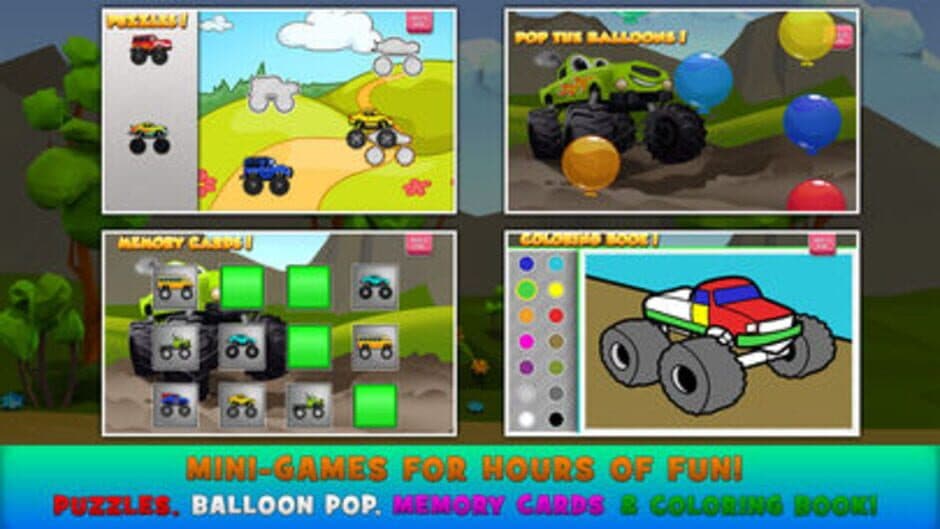 Скриншот 1 из Monster Trucks Kids Racing Game