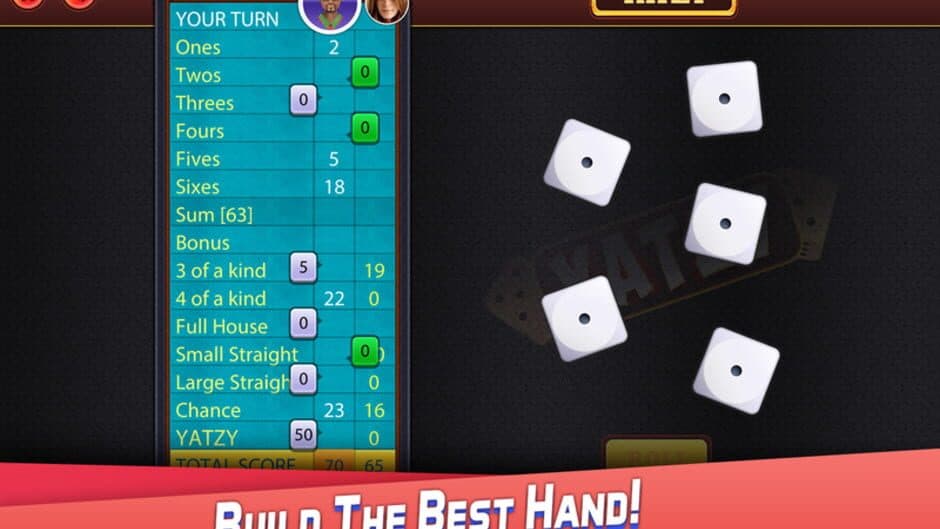 Скриншот 2 из Yatzy: Classic Dice Game