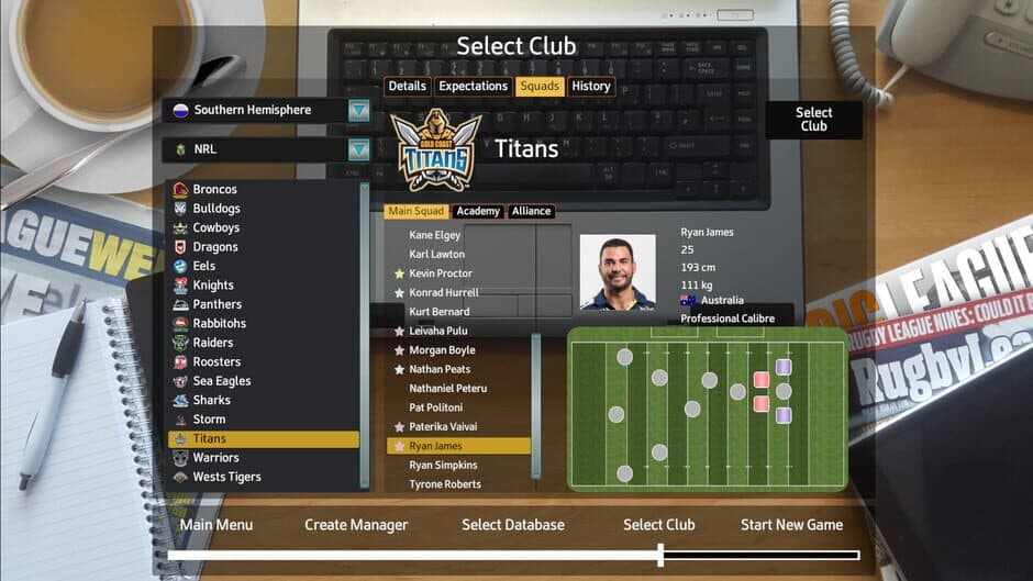 Скриншот 4 из Rugby League Team Manager 2018
