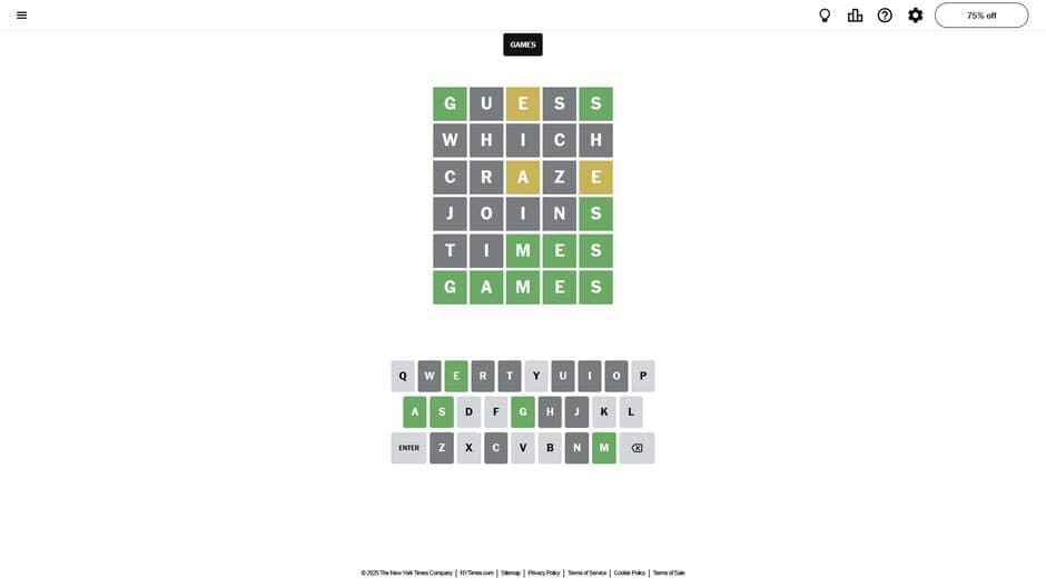 Скриншот 1 из Wordle