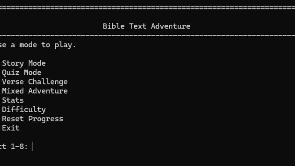 Скриншот 1 из The Bible Text Adventure