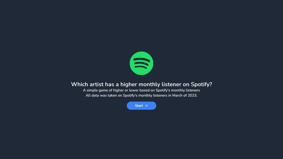 Скриншот 2 из Higher or Lower: Spotify Edition
