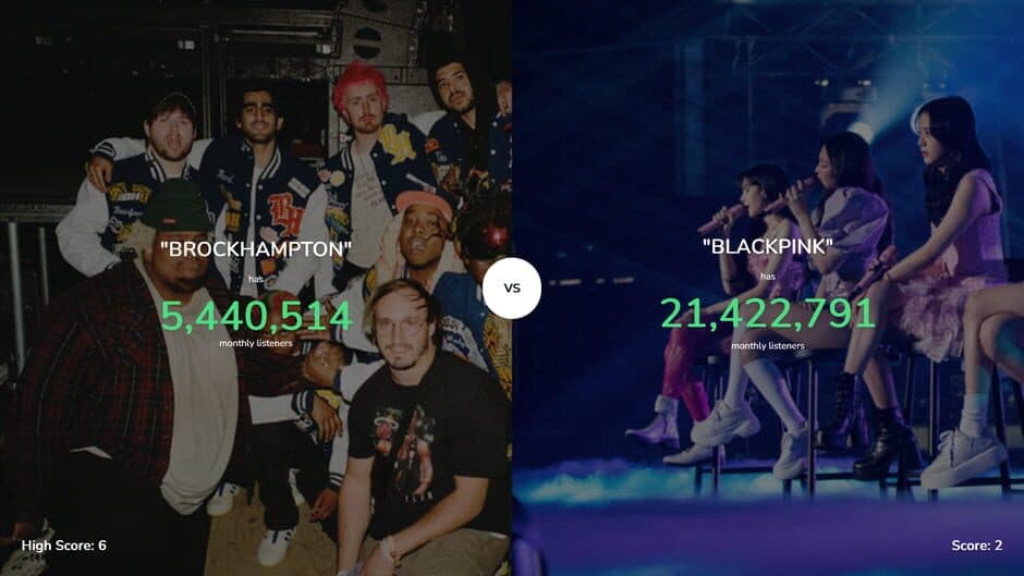 Скриншот 3 из Higher or Lower: Spotify Edition