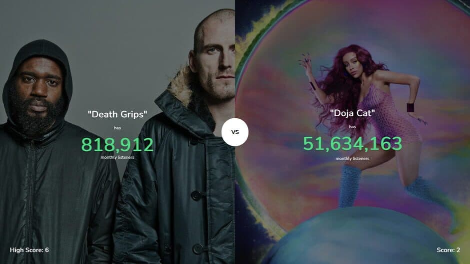 Скриншот 5 из Higher or Lower: Spotify Edition