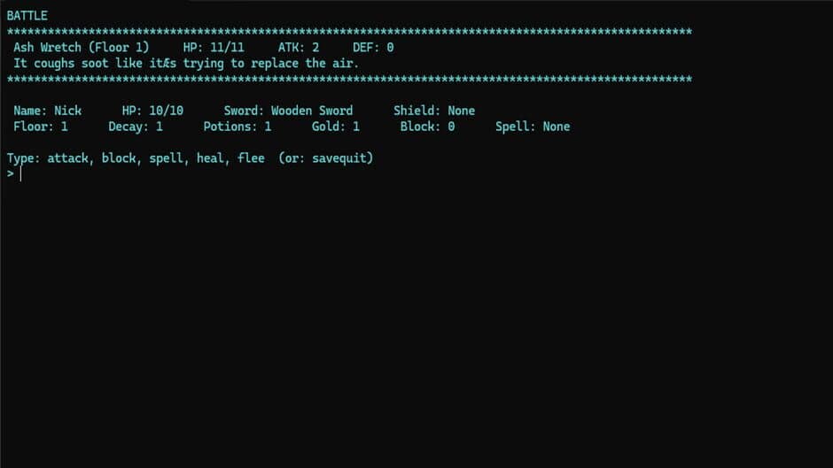 Скриншот 2 из Nick's Text Adventure