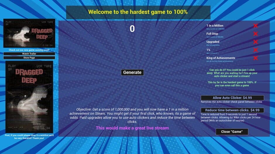Скриншот 1 из 1 in a Million: A Game of Odds - Auto Clicker