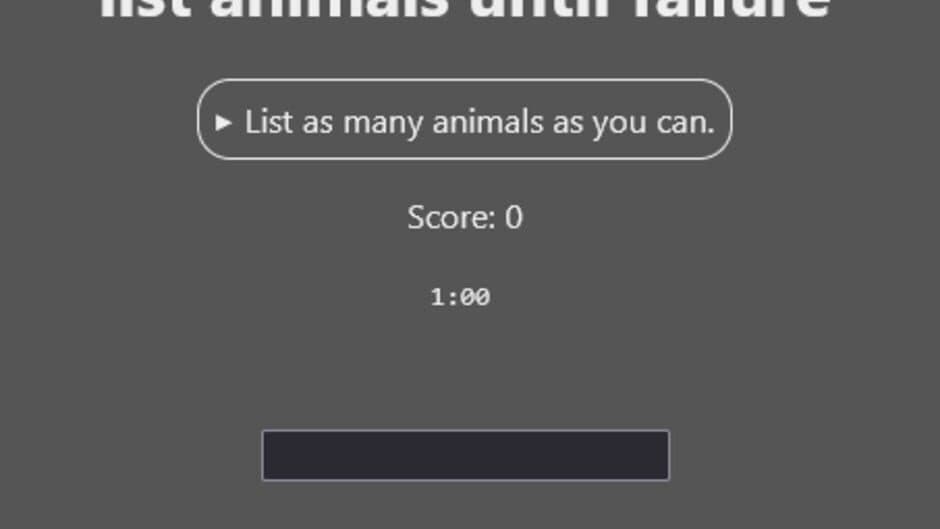 Скриншот 1 из List Animals Until Failure