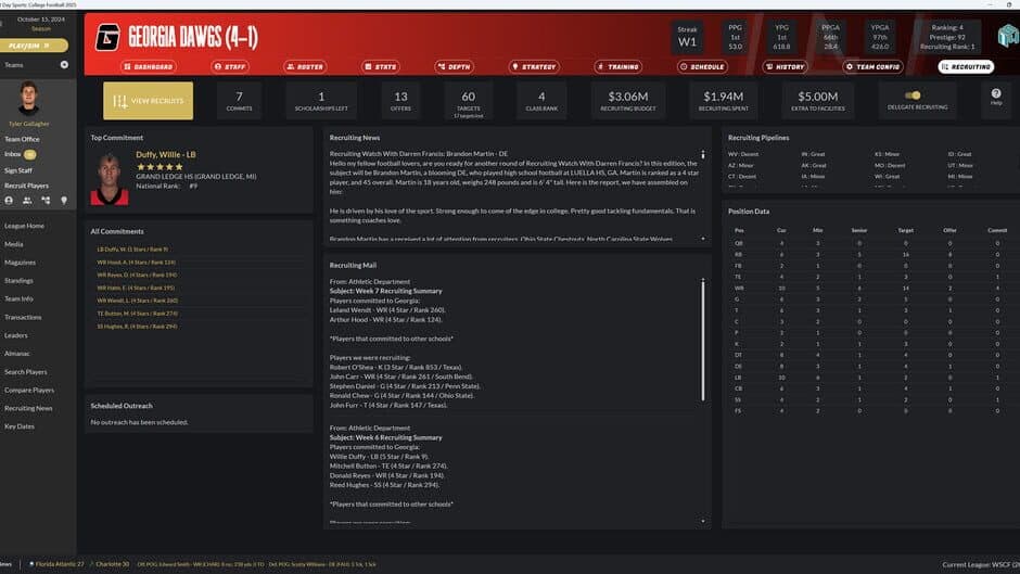 Скриншот 1 из Draft Day Sports: College Football 2025