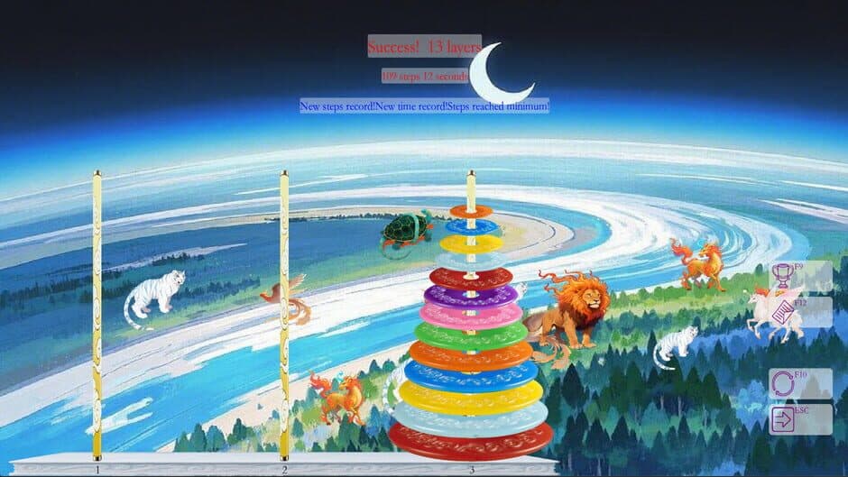 Скриншот 2 из Colorful Tower of Hanoi